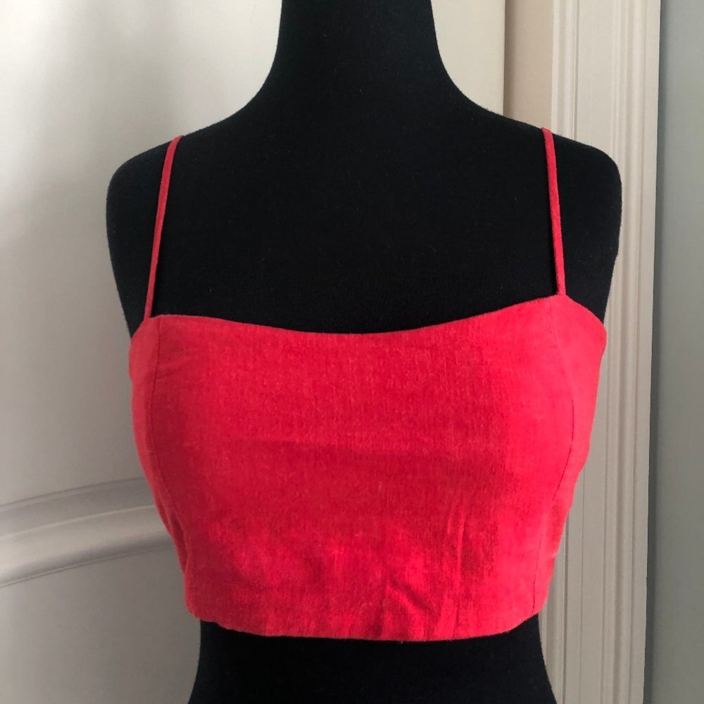 Brandy Melville Red Spaghetti Strap Cami Crop Top NWT